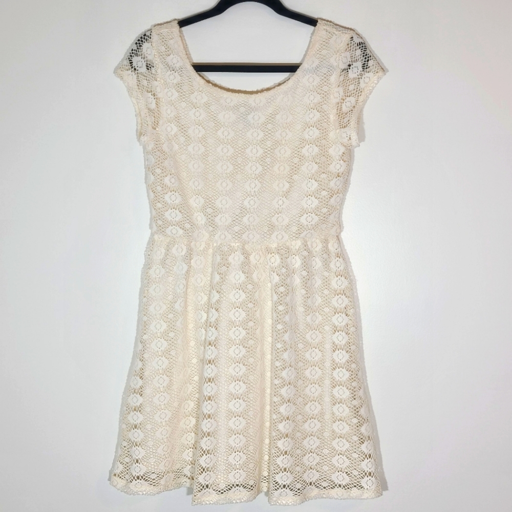 Lily Rose Crochet Style Dress Size Medium Vacation Preppy Date Summer Casual